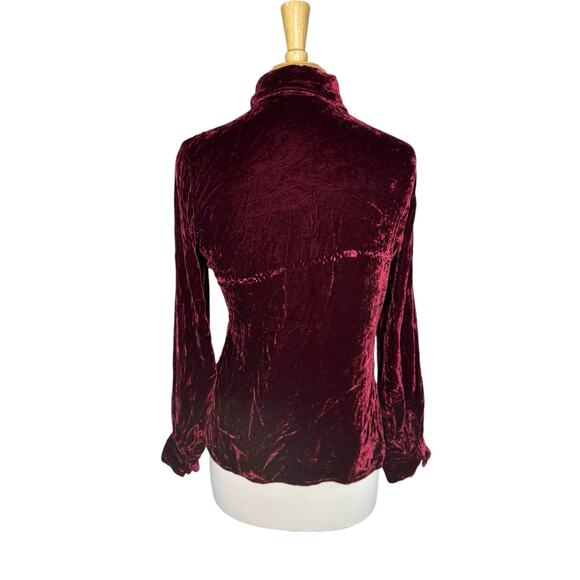 JOHNNY WAS Burgundy Red Floral Embroidered Snap Front Top Size Small Womens - Picture 3 of 10